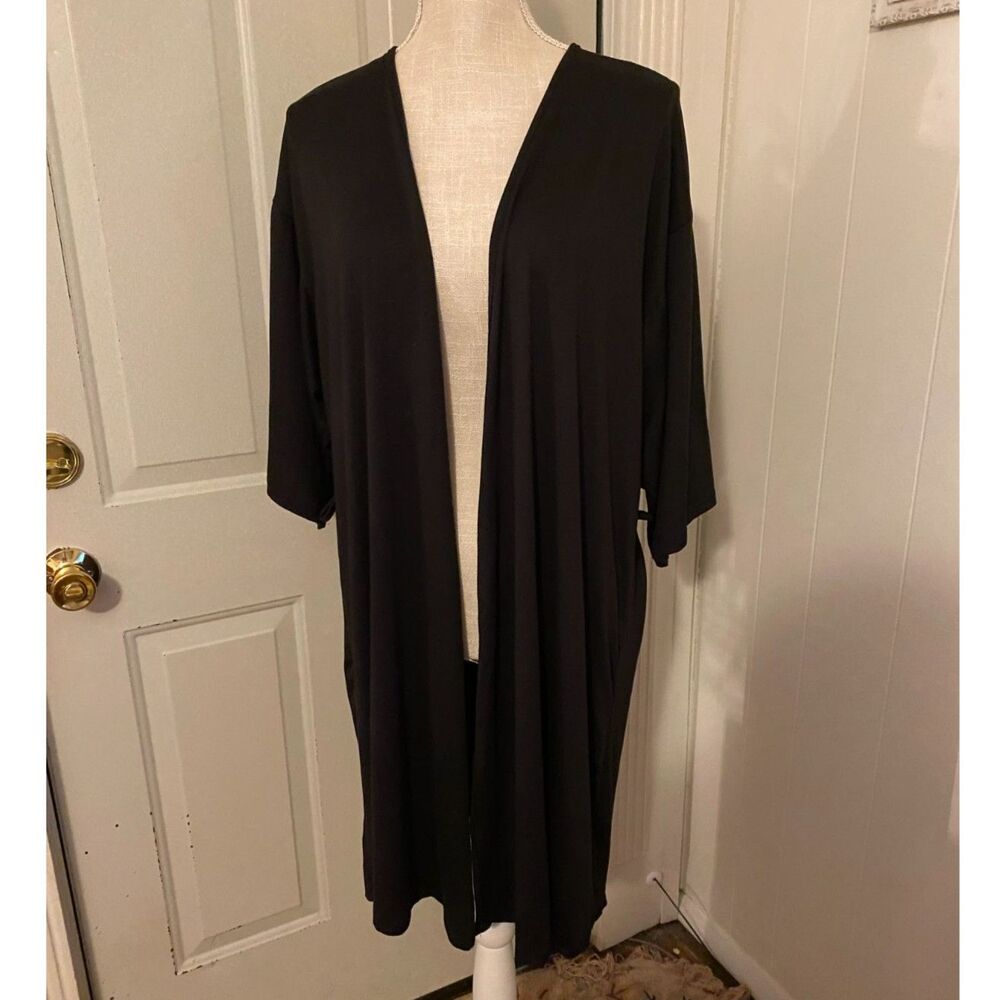 Secret Treasures Black Cardigan Open Front Short Sleeve Size L/XL